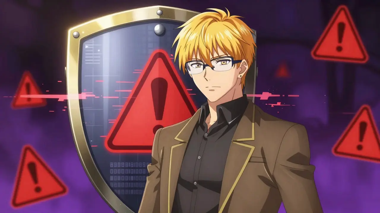 Anime hero protecting patient from online pharmacy scams