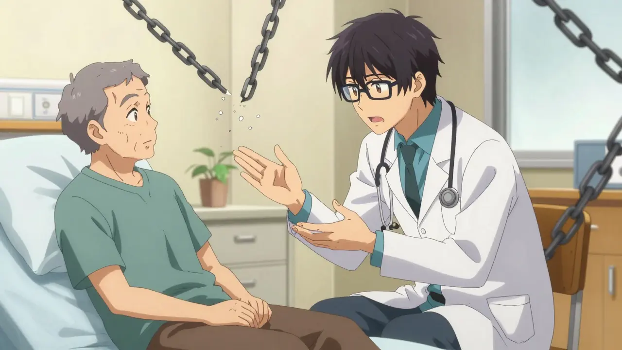 Doctor discussing medication reduction with a patient