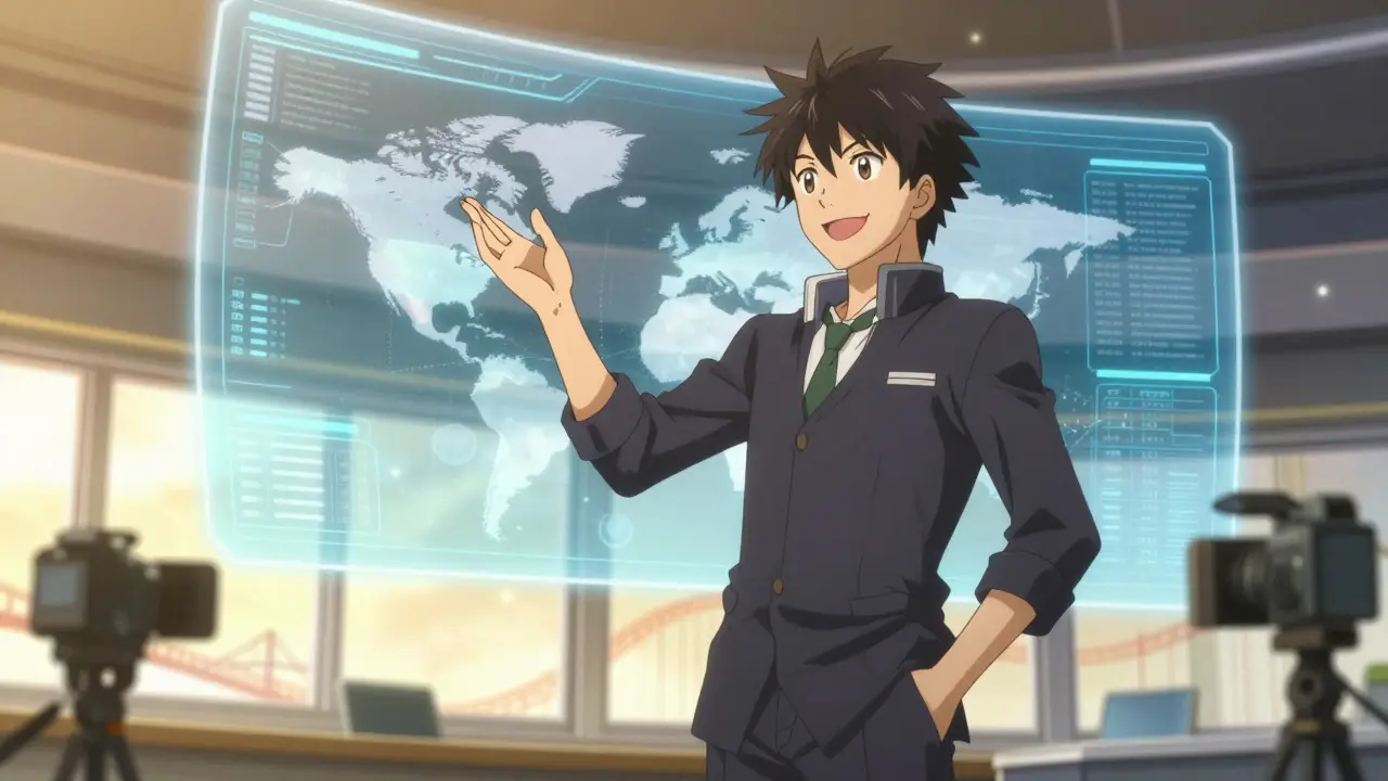 Charismatic leader showing successful tech integration